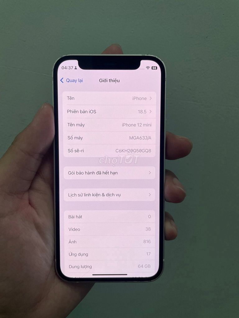 Apple iPhone 12 mini 64GB Trắng Đã qua sử dụng. Mua bán Điện thoại tại Quận 1 Tp Hồ Chí Minh được đăng bởi Hội Đồ Điện Tử hình 1