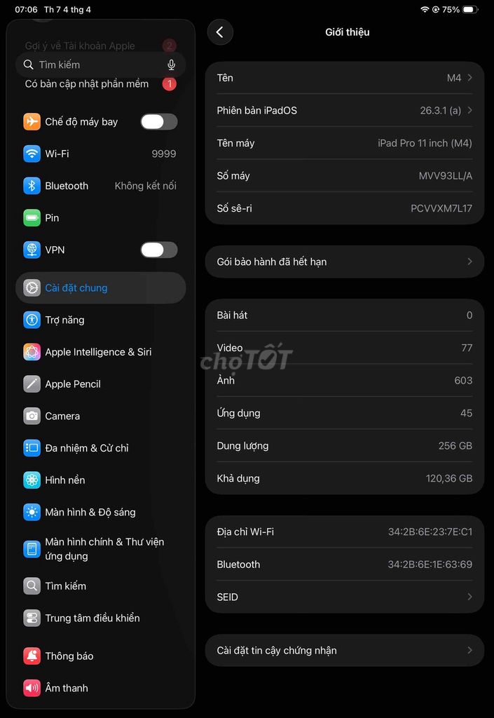 Apple iPad Pro 11 inch (M4) 256GB. Mua bán Máy tính bảng tại Huyện Bảo Yên Lào Cai được đăng bởi Vinhvinh hình 1
