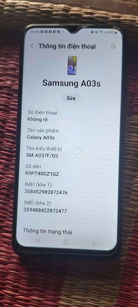 Samsung A03s Đen. Mua bán Điện thoại tại Huyện Bắc Tân Uyên Bình Dương được đăng bởi Chu Thành Khang hình 1