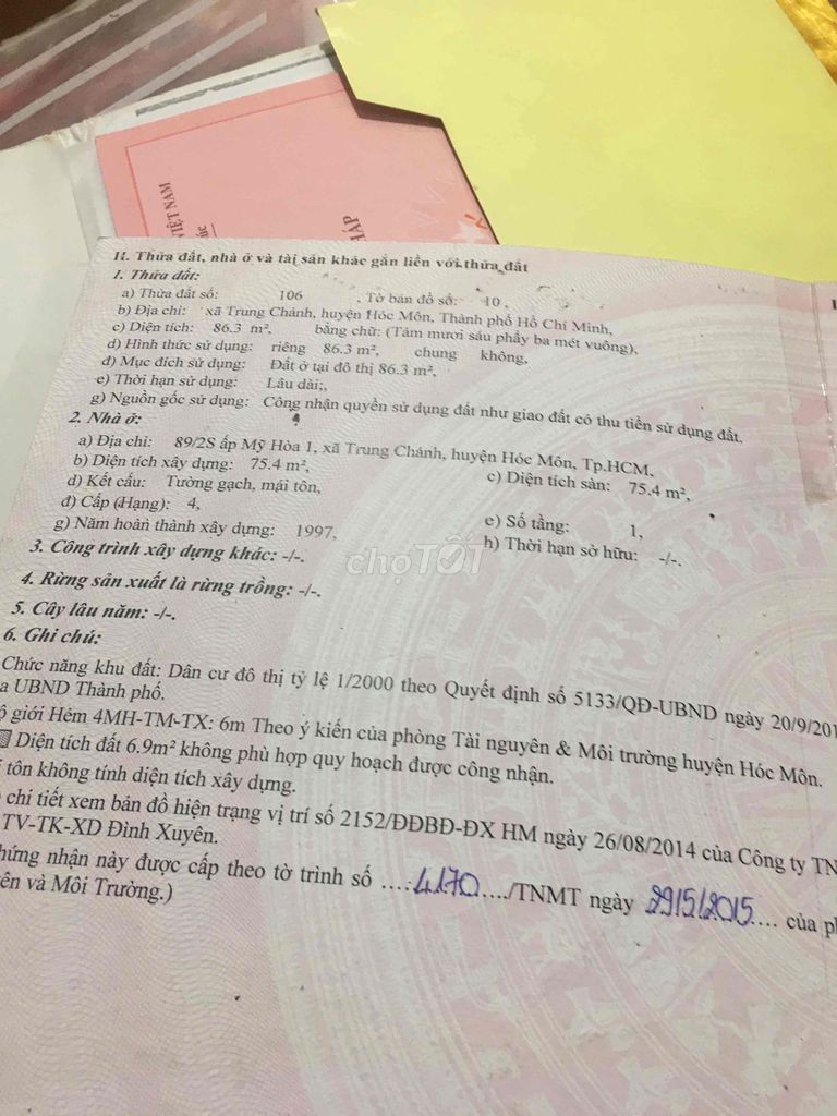 Tôi chính chủ cần Bán nhà gần Nguyễn Ảnh Thủ, xã Trung chanh