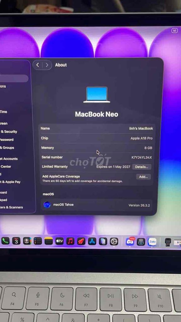 Apple MacBook Neo 8GB/256GB. Mua bán Laptop tại Quận Tân Bình Tp Hồ Chí Minh được đăng bởi linh hoàng hình 1