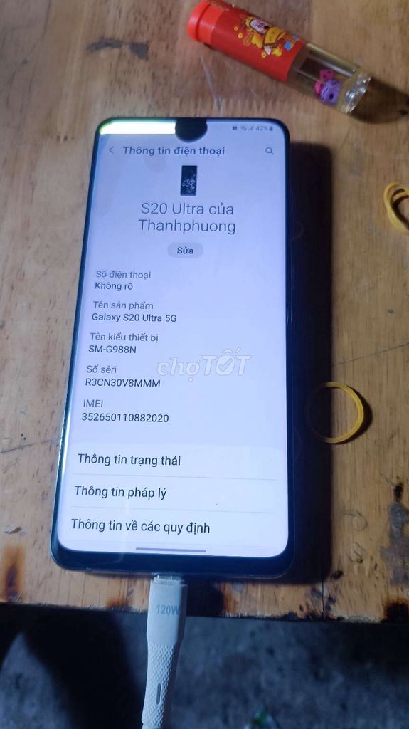 Samsung S20 Ultra 5G 256GB Đen. Mua bán Điện thoại tại Thành phố Thuận An Bình Dương được đăng bởi khanh hình 1