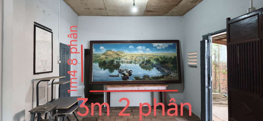 Tranh sơn dầu phong cảnh trước 1975 3m2 x 1m48