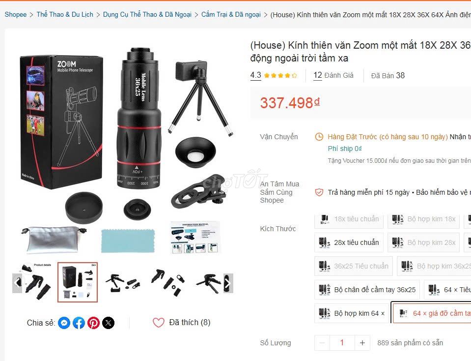 Kính thiên văn Zoom một mắt Zoom 28X / 36X25. Mua bán Sở thích khác tại Thành phố Dĩ An Bình Dương được đăng bởi hàng mới thanh lý 1 nữa giá hình 1