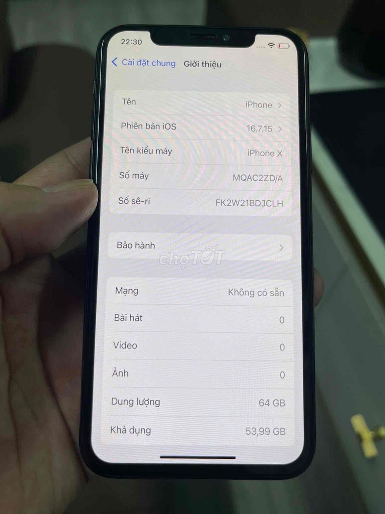 Apple iPhone X 64GB Đen Đã sử dụng. Mua bán Điện thoại tại Thành phố Buôn Ma Thuột Đắk Lắk được đăng bởi Trường GianG hình 1