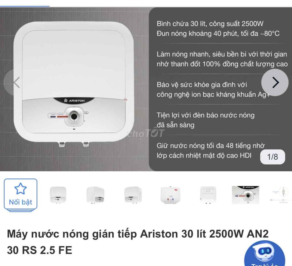 Cần Thanh Lý Gấp 2 Máy Nóng Gián Tiếp Ariston