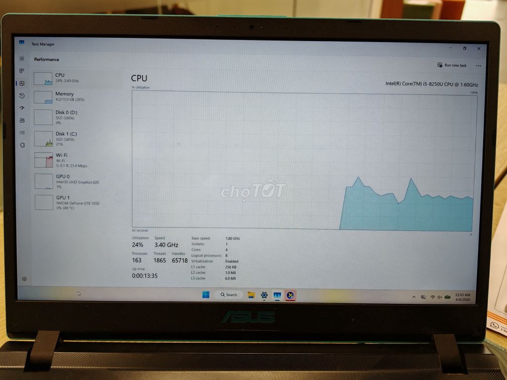 Asus X560UD i5-8250U 16GB 128GBx2 1050 2GB. Mua bán Laptop tại Quận Cầu Giấy Hà Nội được đăng bởi Đỗ Sơn hình 1