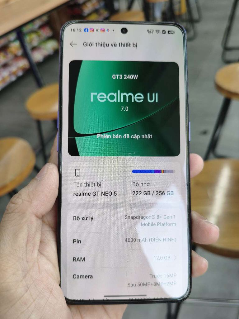Realme GT Neo 5 5G 256GB Tím. Mua bán Điện thoại tại Quận Tân Bình Tp Hồ Chí Minh được đăng bởi Phan Phước Triển hình 1