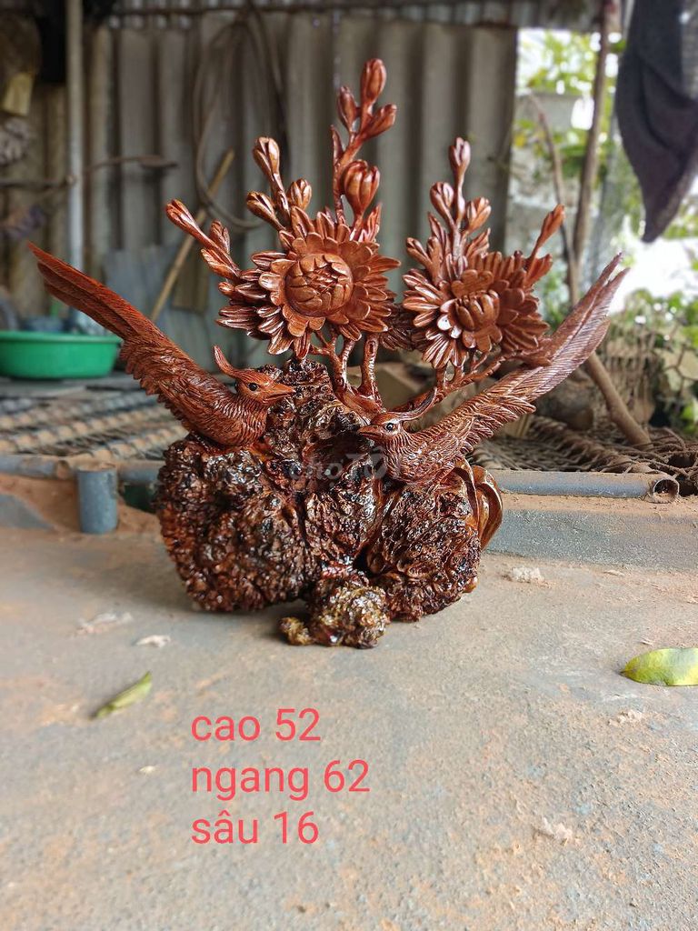 Tượng  chim phu thê hoa phù dung gỗ tốt. Mua bán Đồ sưu tầm, đồ cổ tại Huyện Đông Hưng Thái Bình được đăng bởi vương hình 1