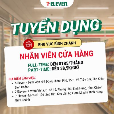 [BÌNH CHÁNH] - TUYỂN DỤNG 25 NHÂN VIÊN CỬA HÀNG