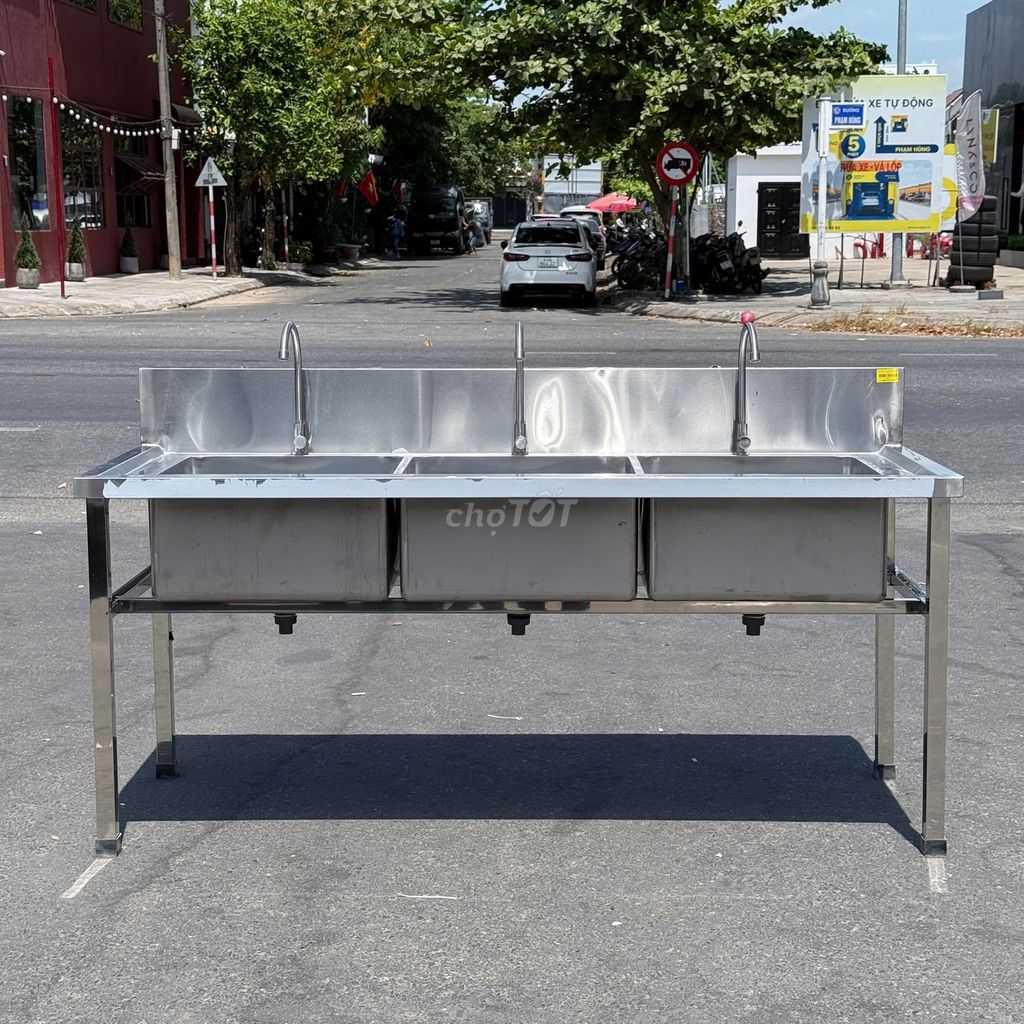 Bồn rửa 3 hộc inox (Hàng MỚI 100%). Mua bán Thiết bị vệ sinh, nhà tắm tại Quận Cẩm Lệ Đà Nẵng được đăng bởi Huỳnh Hà  hình 1