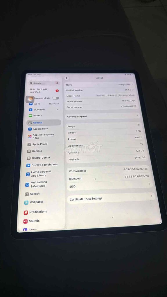 Apple iPad Pro M1 128GB Bạc Thế hệ 5. Mua bán Máy tính bảng tại Quận 1 Tp Hồ Chí Minh được đăng bởi nguyen nguyen hình 1