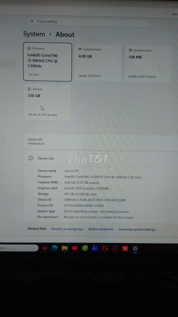 Lenovo i3-1005G1 4GB/238GB. Mua bán Máy tính để bàn tại Quận Hồng Bàng Hải Phòng được đăng bởi Nam Duy hình 1