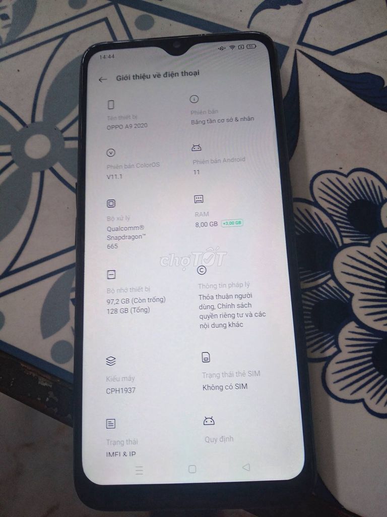Oppo A9 2020 8GB 128GB Đen. Mua bán Điện thoại tại Thành phố Thủ Đức Tp Hồ Chí Minh được đăng bởi Hội Đồ Điện Tử hình 1