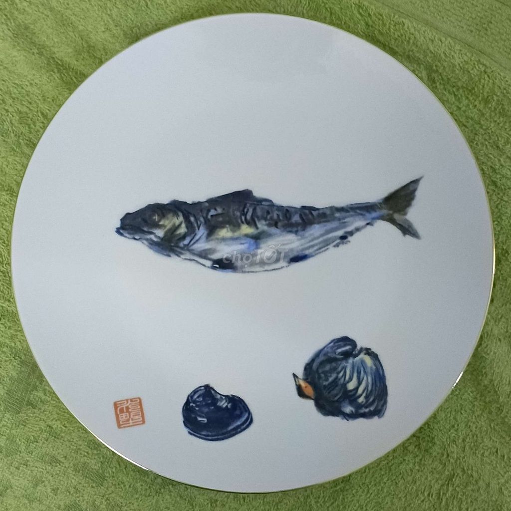 Đĩa sứ Yama Maru Nhật Bản 26.5-27cm vẽ tay. Mua bán Đồ sưu tầm, đồ cổ tại Quận 8 Tp Hồ Chí Minh được đăng bởi Nguyễn Nam Đức Khuê  hình 1