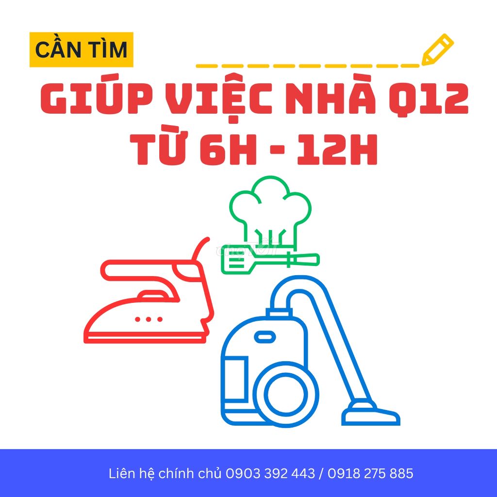 CẦN GIÚP VIỆC NHÀ THEO GIỜ Ở QUẬN 12