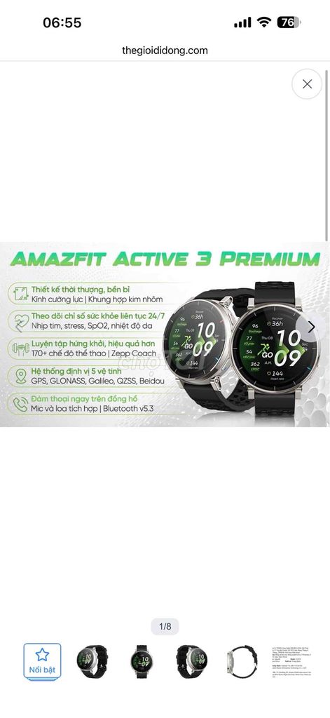 Amazfit Active 3 Premium. Mua bán Thiết bị đeo thông minh tại Thành phố Buôn Ma Thuột Đắk Lắk được đăng bởi Mr Hoà hình 1