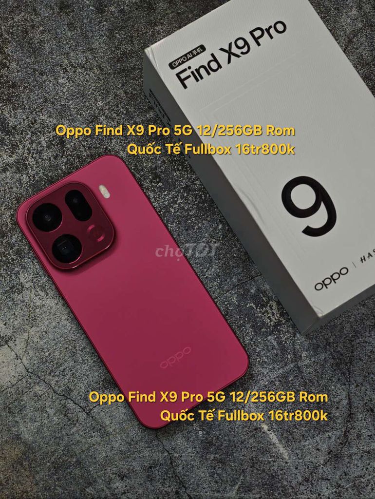 Oppo Find X9 Pro 5G 256GB Đỏ Fullbox Rom Quốc Tế. Mua bán Điện thoại tại Quận Thanh Khê Đà Nẵng được đăng bởi Tú MB hình 1