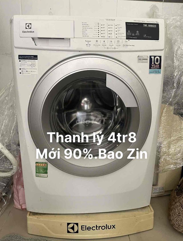 Máy giặc Electrolux 8kg màu trắng, like new 90%