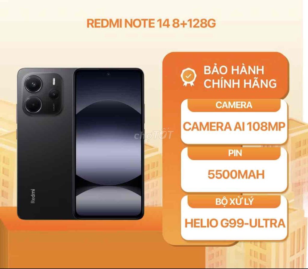 Xiaomi Redmi Note 14 8GB/128GB Đen - Bảo hành 18T. Mua bán Điện thoại tại Thành phố Thủ Đức Tp Hồ Chí Minh được đăng bởi Tr Shop hình 1