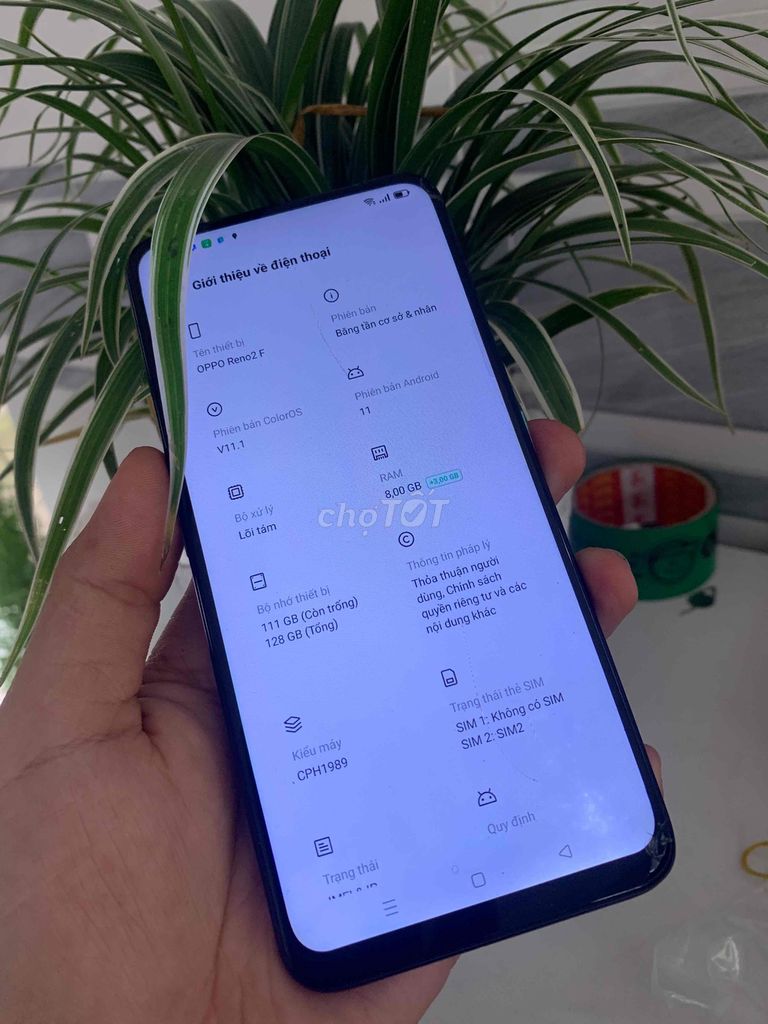 Oppo Reno2F nứt kính xài bình thường 8/128 Ko bớt