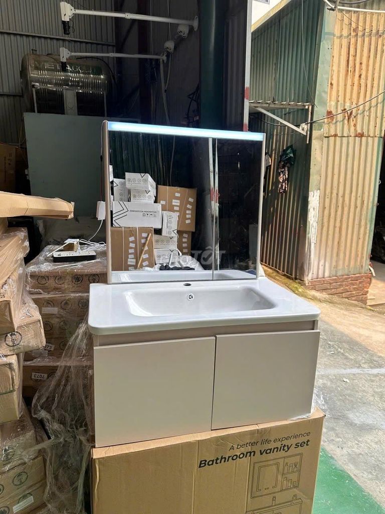 Tủ chậu rửa mặt nhựa PVC đèn LED còn bảo hành. Mua bán Thiết bị vệ sinh, nhà tắm tại Quận Thanh Xuân Hà Nội được đăng bởi Đào Thanh Bình hình 1