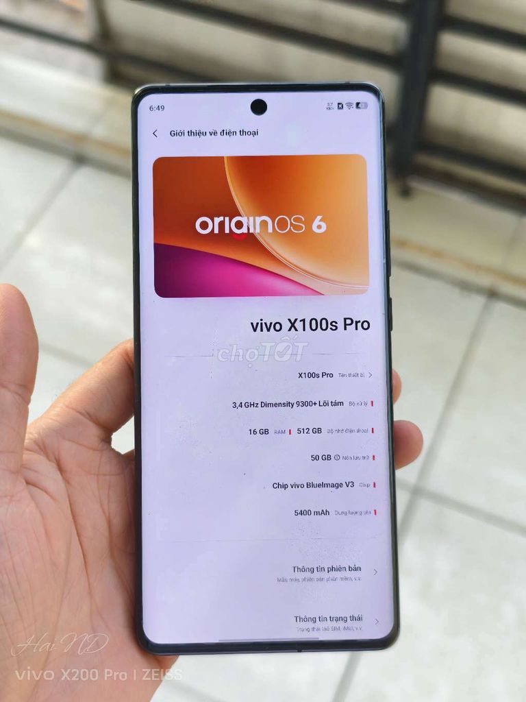 Vivo X100S Pro 512GB Đen. Mua bán Điện thoại tại Thành phố Thủ Đức Tp Hồ Chí Minh được đăng bởi Nguyễn Đình Hải hình 1