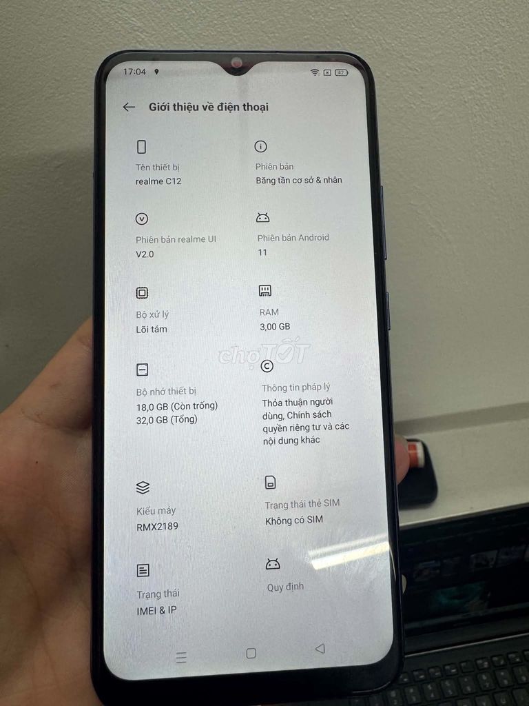 Realme C12 Xanh 3GB/32GB Android 11. Mua bán Điện thoại tại Quận Hoàng Mai Hà Nội được đăng bởi Manhthang hình 1