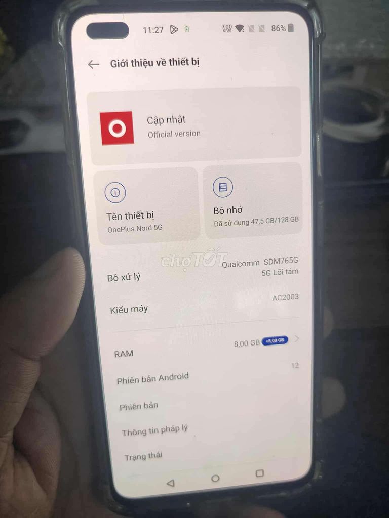 OnePlus 7 pro Nord 5G 8/128GBva  và. Mua bán Điện thoại tại Quận Long Biên Hà Nội được đăng bởi P Bách hình 1