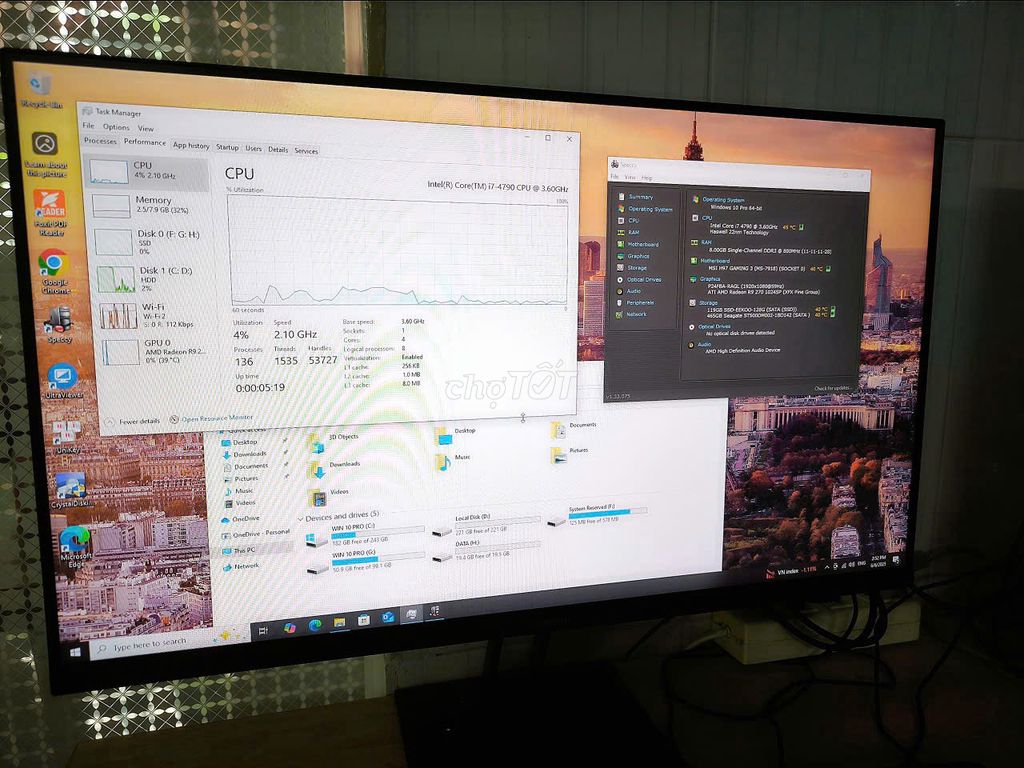 Bán Bộ máy cấu hình mạnh I7 vga rời màn hình 24in