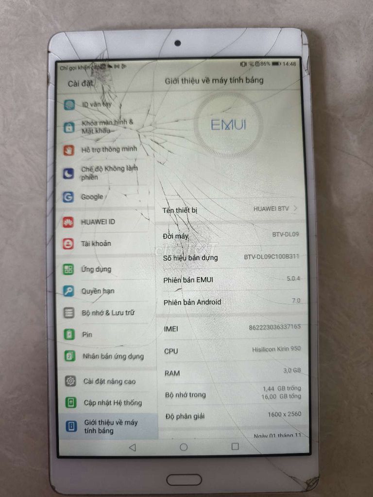 Huawei BTV-DL09 3GB/16GB. Mua bán Máy tính bảng tại Quận Tân Phú Tp Hồ Chí Minh được đăng bởi tên chưa truy cập hình 1
