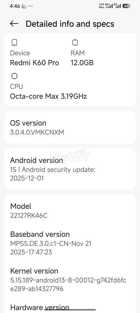 Xiaomi Redmi K60 Pro 8/256 xanh dương. Mua bán Điện thoại tại Thành phố Biên Hòa Đồng Nai được đăng bởi Poor hình 1