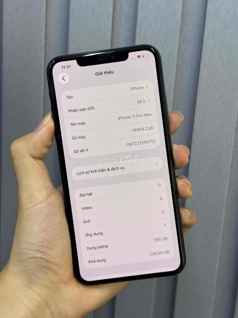 iPhone 11 Pro Max 256GB Xám Đã sử dụng. Mua bán Điện thoại tại Quận Ninh Kiều Cần Thơ được đăng bởi Cường Thịnh store hình 1