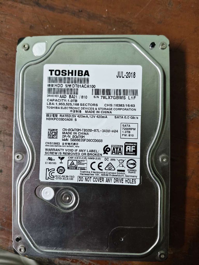 HDD 3.5 inch 1Tb sk 100, có ship