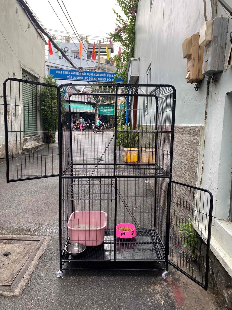 Chuồng mèo Kim loại Đen 1m8 3 tầng. Mua bán Phụ kiện, Thức ăn, Dịch vụ tại Quận Gò Vấp Tp Hồ Chí Minh được đăng bởi sushi hình 1