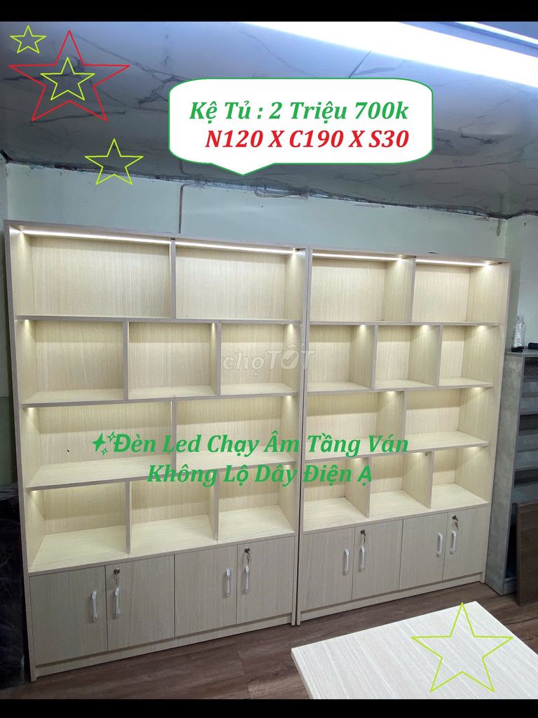 KỆ TỦ TRƯNG BÀY 120X190X30CM KEM VÂN GỖ, ĐẶT TRƯỚC. Mua bán Tủ, kệ gia đình tại Quận Gò Vấp Tp Hồ Chí Minh được đăng bởi Nội Thất Bàn Tủ Kệ Cửa Hàng Và Văn Phòng hình 1