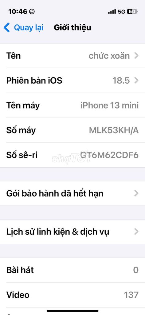 Apple iPhone 13 mini 256GB Đã qua sử dụng. Mua bán Điện thoại tại Quận Tây Hồ Hà Nội được đăng bởi lương duy chức hình 1