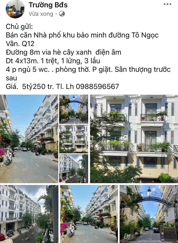 VIP. CẦN BÁN NHÀ PHỐ KHU BẢO MINH THẠNH XUÂN Q12