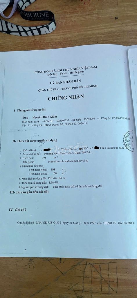 Bán đất sổ đỏ 198m2, đường 28, P. Hiệp Bình Chánh, Thủ Đức.
