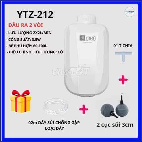 Máy sủi oxy Yee Aqua YTZ-212. Mua bán Phụ kiện, Thức ăn, Dịch vụ tại Quận Đống Đa Hà Nội được đăng bởi Classy World hình 1