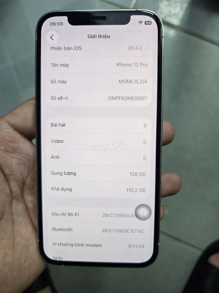 iPhone 12 Pro 128GB Trắng Đã sử dụng. Mua bán Điện thoại tại Huyện Bàu Bàng Bình Dương được đăng bởi Phong hình 1