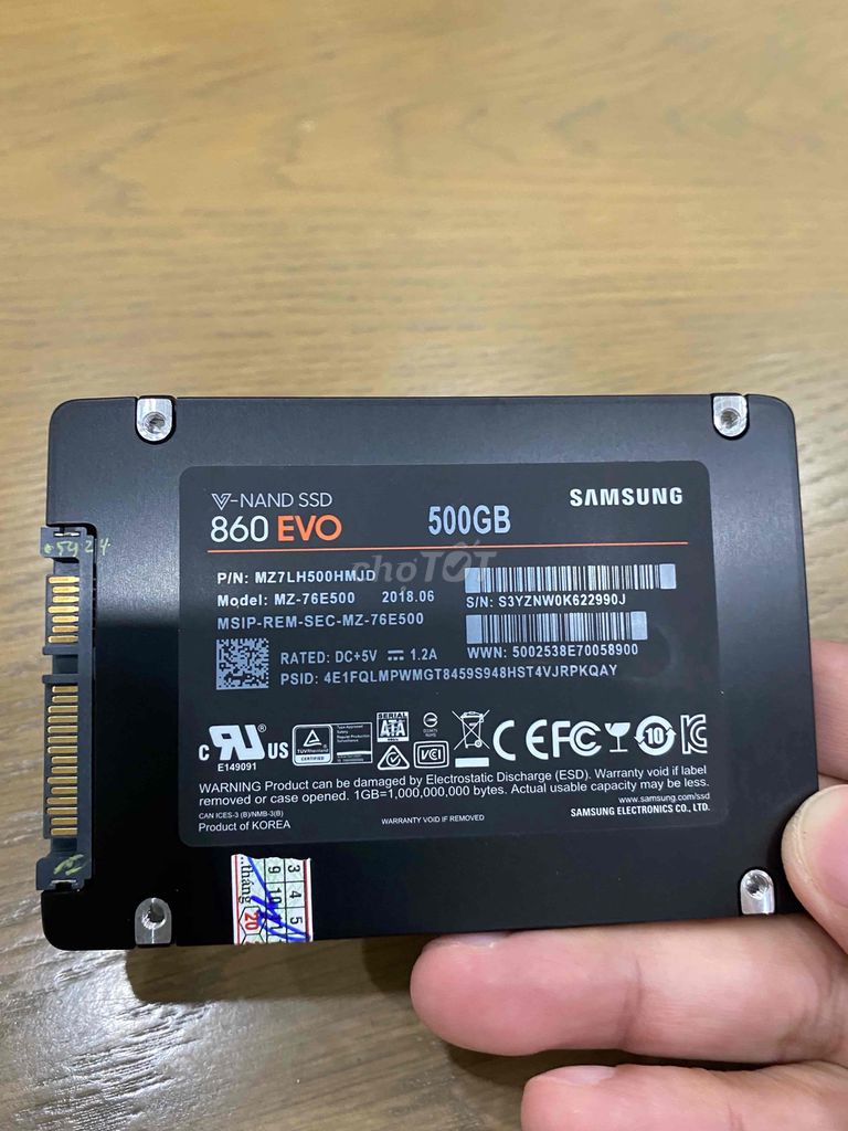 Ổ cứng SSD Samsung Evo 860 500G W10 Bh 1 năm