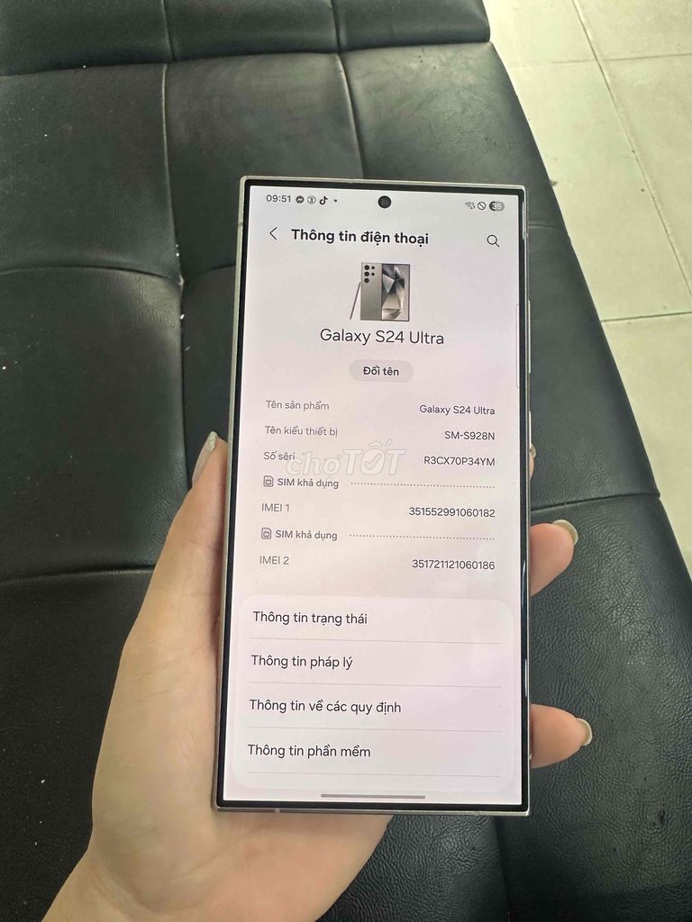 Samsung Galaxy S24 Ultra 256GB Bạc bản Hàn zin áp. Mua bán Điện thoại tại Quận Nam Từ Liêm Hà Nội được đăng bởi Ngô Thị Yến hình 1