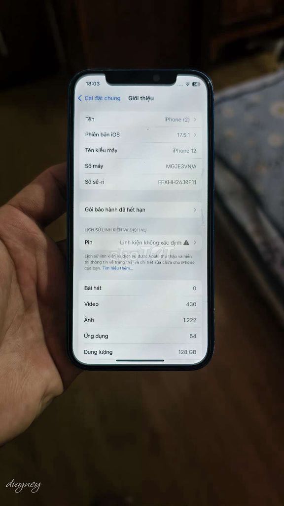 Apple iPhone 12 128GB Xanh dương. Mua bán Điện thoại tại Huyện Cai Lậy Tiền Giang được đăng bởi Duy Ney hình 1