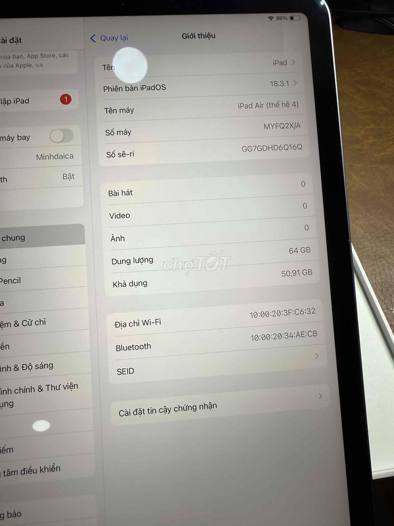 IPAD AIR4 Blue Người Dùng 99,99% Như Mới !