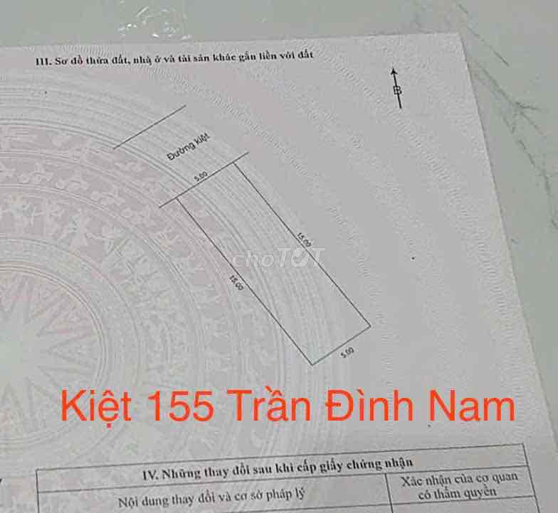 Bán lô đất Kiệt 5m- oto tận nơi- Kiệt Trần Đình Nam