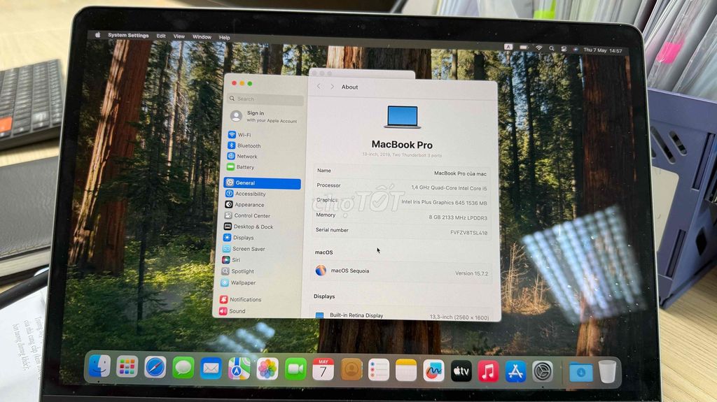 Apple Macbook Pro 2019 i5 8GB/256GB Xám. Mua bán Laptop tại Thành phố Lạng Sơn Lạng Sơn được đăng bởi Lam Xuan Tran hình 1