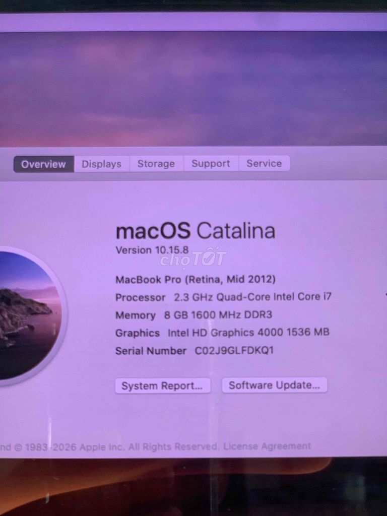 Thanh Lý MacBook Pro Retina i7 15.4 inch 8GB/251GB. Mua bán Laptop tại Thành phố Thủ Dầu Một Bình Dương được đăng bởi Nguyễn quốc Tuấn  hình 1