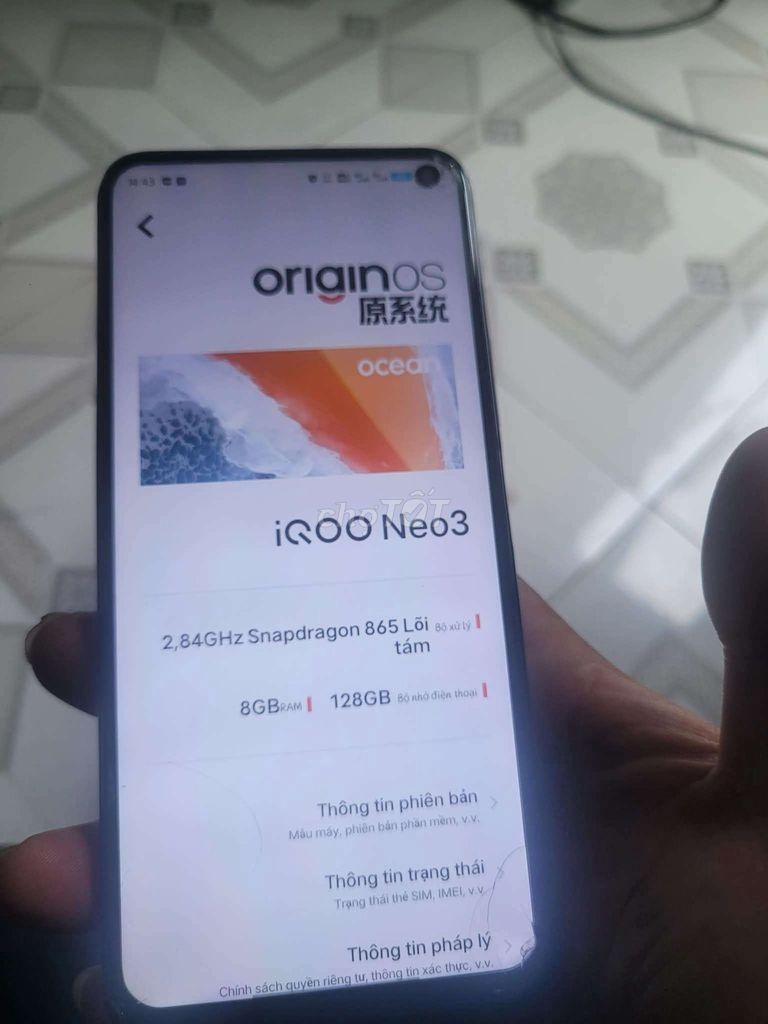 iQOO Neo3 8GB/128GB Đen Snapdragon 865. Mua bán Điện thoại tại Quận 6 Tp Hồ Chí Minh được đăng bởi Hiếu hình 1