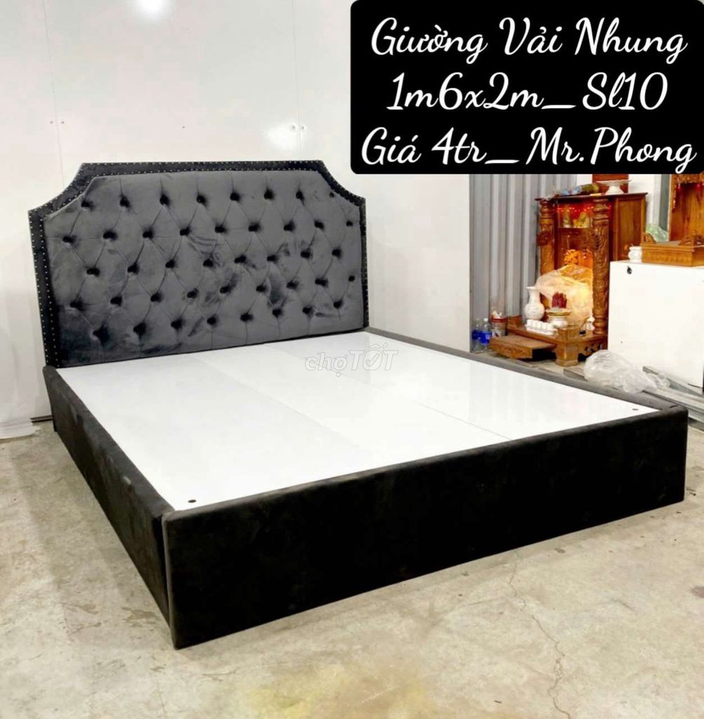 Thanh lý giường vải 1m6 tồn kho giá 4tr tphcm